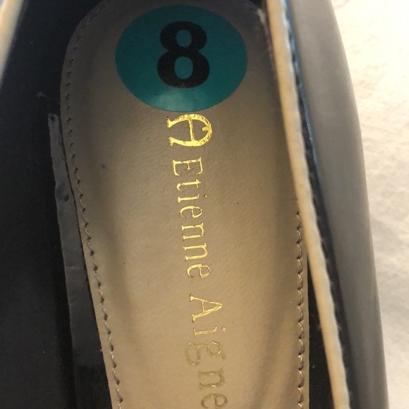 Etienne Aigner Faux Patent leather wedge size 8 - Picture 3 of 10